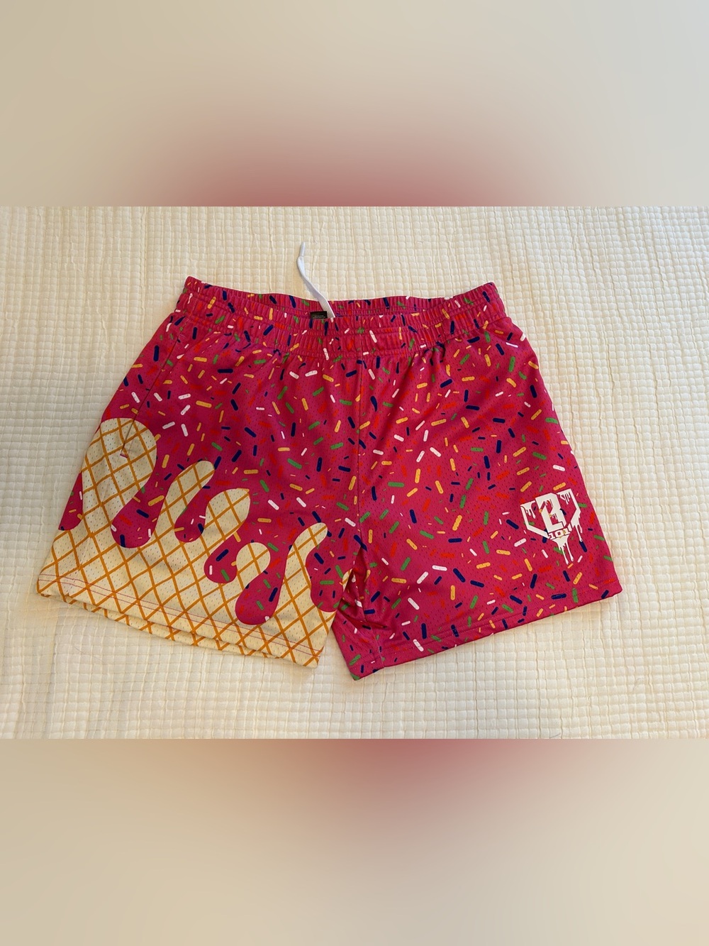 Men's Baseball 101 Training Shorts - Pink Sprinkle Ice Cream Design